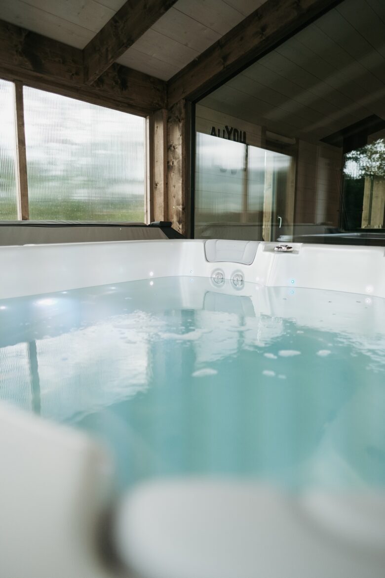 Jacuzzi with a view at Bohemian Homes, Bohemian Switzerland, Czech Republic.